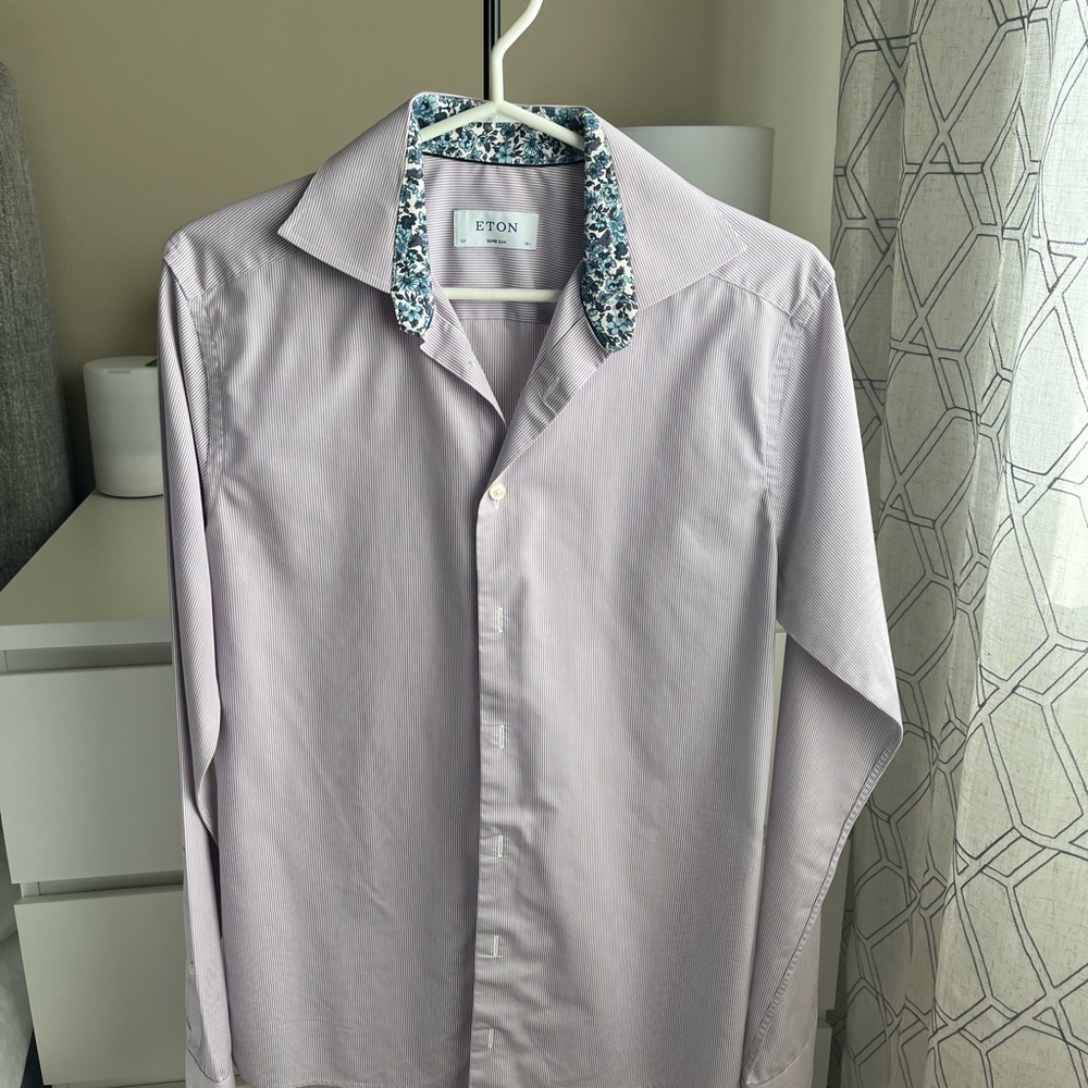 Eton Purple Dress Shirt Crisp Cotton Elegance